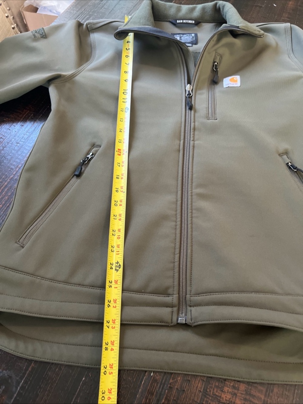 CARHARTT RAIN DEFENDER  RELAXED FIT HEAVYWEIGHT SOFTSHELL JACKET Logo SIZE M - Picture 6 of 14